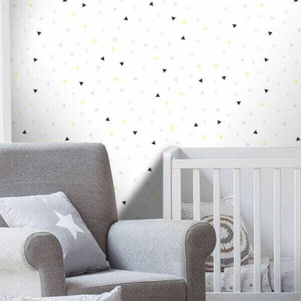 Papel de Parede Triângulo Mini - Kit 3 Rolos - Kit - 3 Rolos 58x300cm - 1