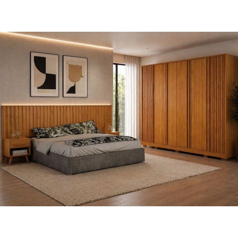 Dormitório Casal Ripado Completo Premium Arbo Design