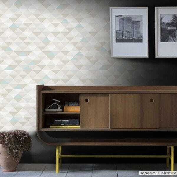 Papel de Parede Triângulo Mix Marrom - 58x300cm - 1