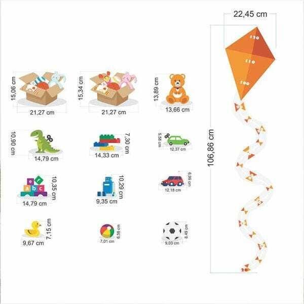 Régua de Crescimento Infantil Brinquedos - 1 Kit Infantil com Régua - 2
