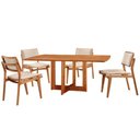 Ver imagem 2 de Mesa Patros Tampo 120cm Laminado Barril com 4 Cadeiras Eva Moderna Mobília