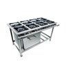 Fogão Industrial 8 Bocas 40x40 com Forno Luxo Aço Inox 304 Metalmaq - 1