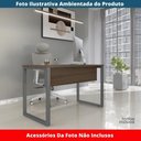 Ver imagem 2 de Mesa Escritório P25 Tub Pandin 120 Cm (larg) Tampo Mdp Walnut Pé Aço Tubular Grafito