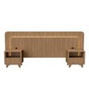 Ver imagem 2 de Cabeceira Casal Queen com 2 Mesas de Cabeceira LED 3000k e Tomadas 100% MDF Mabel