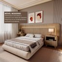 Ver imagem 4 de Cabeceira Casal Queen com 2 Mesas de Cabeceira LED 3000k e Tomadas 100% MDF Mabel