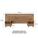 Ver imagem 3 de Cabeceira Casal Queen com 2 Mesas de Cabeceira Led 3000k e Tomadas 100% Mdf Mabel