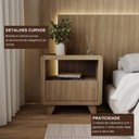 Ver imagem 6 de Cabeceira Casal Queen com 2 Mesas de Cabeceira LED 3000k e Tomadas 100% MDF Mabel
