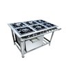 Fogão Industrial 6 Bocas 40x40 com Forno Aço Inox Metalmaq - 1
