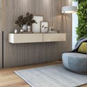 Ver imagem 1 de Aparador Buffet Clean Moderno Luxuoso Bancada Suspenso 1,10m:off White Brilhante