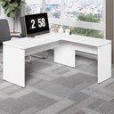 Ver imagem 1 de Escrivaninha em L Escritório Pés Painel 150cm Branco F5 Office