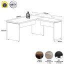 Ver imagem 6 de Escrivaninha em L Escritório Pés Painel 150cm Branco F5 Office