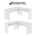 Ver imagem 3 de Escrivaninha em L Escritório Pés Painel 150cm Branco F5 Office