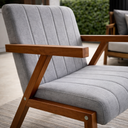 Ver imagem 2 de Conjunto 2 Poltronas Serena Linho Premium para Sala de Estar Recepção Sala de Espera Madeira:cinza