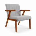 Ver imagem 5 de Conjunto 2 Poltronas Serena Linho Premium para Sala de Estar Recepção Sala de Espera Madeira:cinza