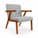 Ver imagem 5 de Conjunto 2 Poltronas Serena Linho Premium para Sala de Estar Recepção Sala de Espera Madeira:cinza