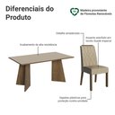 Ver imagem 4 de Conjunto Sala de Jantar Tampo de Madeira 4 Cadeiras Rustic/crema/imperial Tulum Madesa