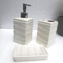 Ver imagem 7 de Kit Banheiro Decorado Lavabo Moderno Saboneteira Porcelana:branco5092