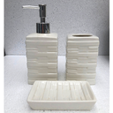 Ver imagem 5 de Kit Banheiro Decorado Lavabo Moderno Saboneteira Porcelana:branco5092