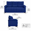 Ver imagem 3 de Sofá 03 Lugares Elegance Plus Sofisticato - Azul