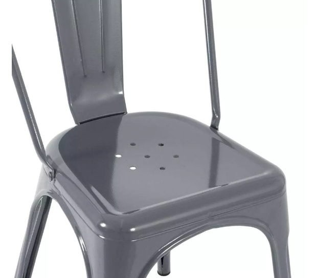 Cadeira Iron Tolix Design Industrial Jantar Cozinha Cinza Escuro - 3