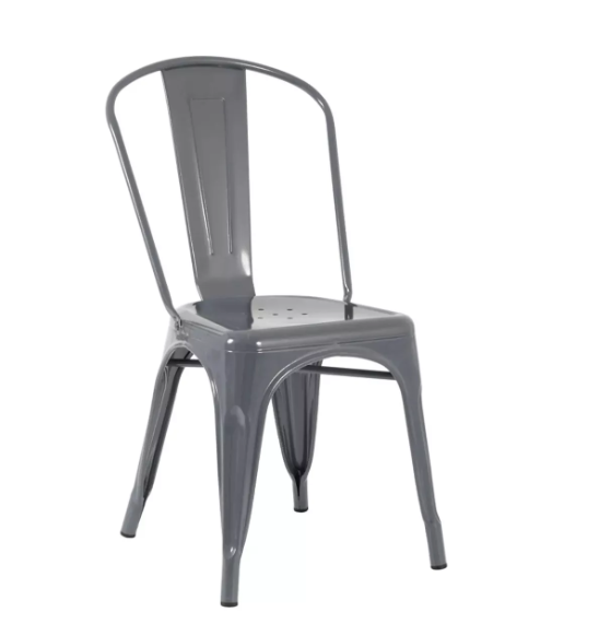 Cadeira Iron Tolix Design Industrial Jantar Cozinha Cinza Escuro