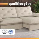 Ver mais imagens de Sofá Retrátil e Reclinável Bipartido Molas Ensacadas 2,60m 4 Lugares Amsterdã Linho Bege Luizzi