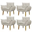 Ver imagem 1 de Kit 4 Poltronas Decorativa Sala e Quarto Opala Suede Herrero:bege