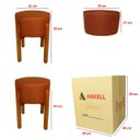 Ver mais imagens de Kit 2 Puff Banqueta Redondo Zoe Linho Terracota Decorativo Base de Madeira - Arkell