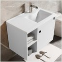 Ver imagem 4 de Conjunto Gabinete com Espelheira e Cuba para Banheiro Adonis 60cm Branco - Ofertamo