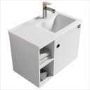 Ver imagem 3 de Conjunto Gabinete com Espelheira e Cuba para Banheiro Adonis 60cm Branco - Ofertamo
