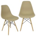 Ver imagem 1 de Kit 2 Cadeiras Charles Eames Eiffel Dsw - Nude - Madeira Clara