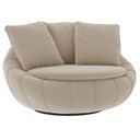 Ver imagem 1 de Poltrona Giratória 127cm Golden Veludo Bege - Sallar Home