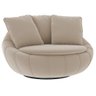 Poltrona Giratória 127cm Golden Veludo Bege - Sallar Home - 1