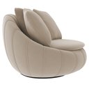 Ver imagem 6 de Poltrona Giratória 127cm Golden Veludo Bege - Sallar Home