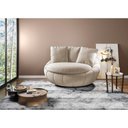 Ver imagem 2 de Poltrona Giratória 127cm Golden Veludo Bege - Sallar Home