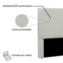 Ver imagem 3 de Cabeceira Casal 1,40m Ravenna Veludo - Pallazio - Cinza Prata