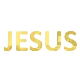 Palavra em Acrílico Espelhado "jesus" - Modelo 2 com 70cm Altura Dourado - 1