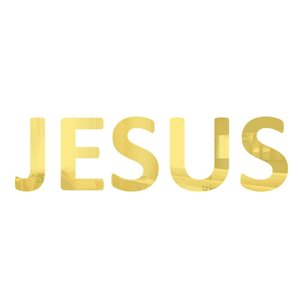 Palavra em Acrílico Espelhado "jesus" - Modelo 2 com 70cm Altura Dourado