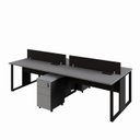 Ver imagem 6 de Plataforma 2 Gav. e Divisória 4 Pessoas 2,70m Csp Pés Metal Cor:cinza Sagrado com Preto