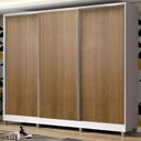 Ver imagem 1 de Guarda Roupa Juvenil 100% Mdf Madesa Kevin 3 Portas de Correr com Pés - Branco/rustic