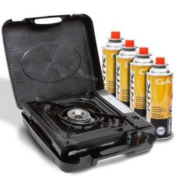 Fogão Portátil Titanium Com 4 Refil Fogareiro Camping - 1