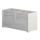 Ver imagem 1 de Berço Gêmeos Para Quarto Infantil Sol e Mar Branco Acetinado - Divicar Móveis