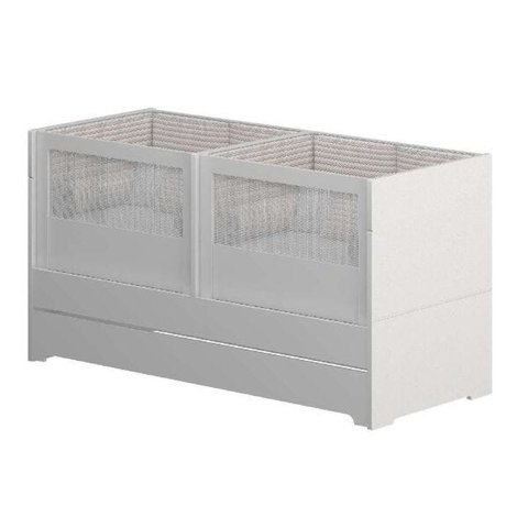 Berço Gêmeos Para Quarto Infantil Sol e Mar Branco Acetinado - Divicar Móveis