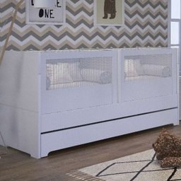 Berço Gêmeos Para Quarto Infantil Sol e Mar Branco Acetinado - Divicar Móveis - 4