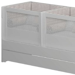 Berço Gêmeos Para Quarto Infantil Sol e Mar Branco Acetinado - Divicar Móveis - 3