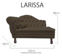 Ver imagem 5 de Recamier Divã Sofá 120cm Recepção Sala Larissa Suede:marrom/liso