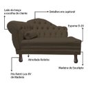 Ver imagem 4 de Recamier Divã Sofá 120cm Recepção Sala Larissa Suede:marrom/liso