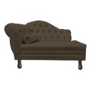 Ver imagem 2 de Recamier Divã Sofá 120cm Recepção Sala Larissa Suede:marrom/liso