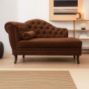 Ver imagem 1 de Recamier Divã Sofá 120cm Recepção Sala Larissa Suede:marrom/liso