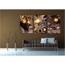 Ver imagem 2 de kit com 3 Quadros Decorativos Abstratos com Moldura e Vidro para Sala Quarto Escritório e Clínica 72